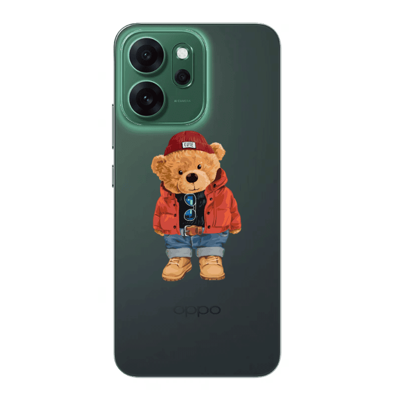 Oppo Reno 14 FS Bear in a hat Transparent Silicone TPU Θήκη